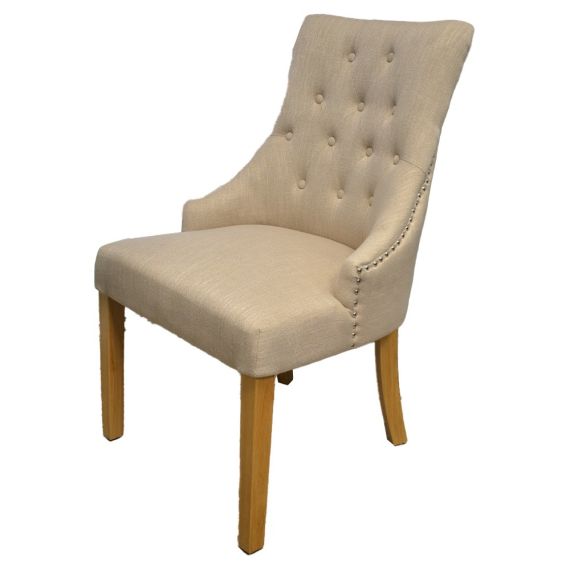 Windsor Dining Chair - Oatmeal Fabric