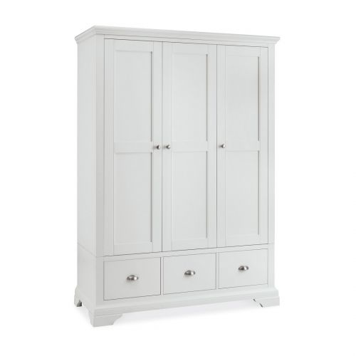 Hampstead White Triple Wardrobe with Drawers