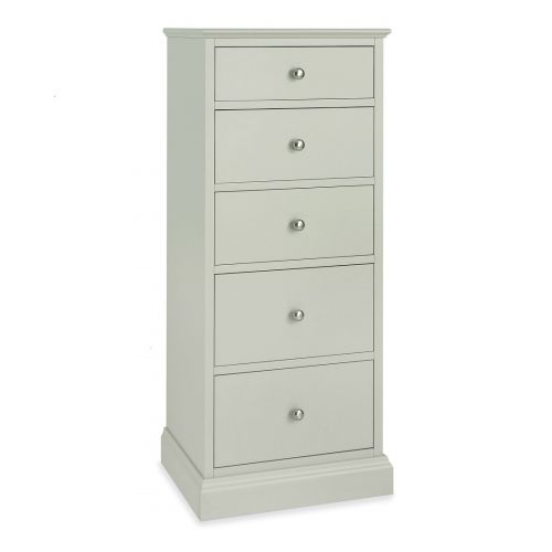 Ashby Cotton Painted 5 Drawer Tallboy - Ashby Bedroom Furniture