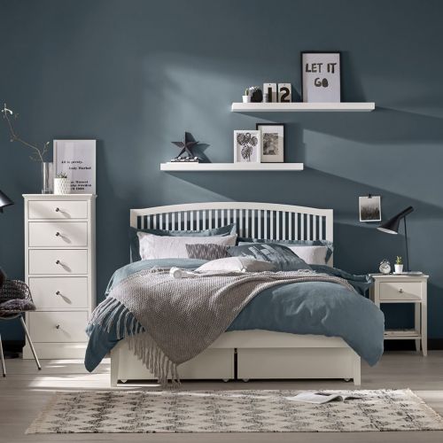Ashby White Painted Slatted King Size Bed - Ashby Bedroom Furniture