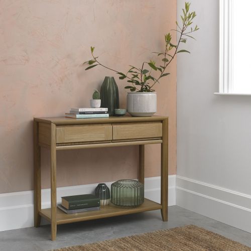 Bergen Oak Console Table with Drawers