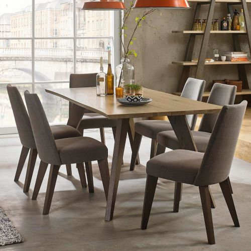 Cadell Aged & Weathered Oak 6 Seater Fixed Top Dining Table