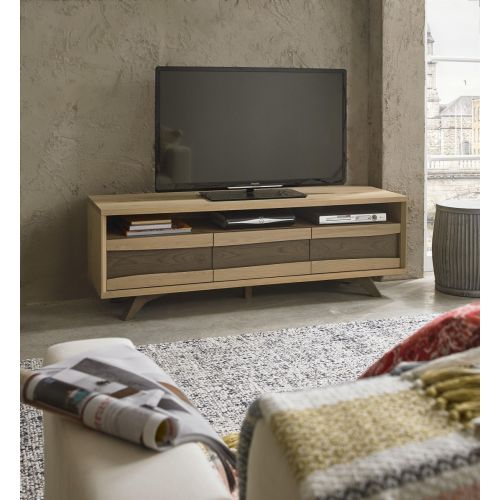 Cadell Aged & Weathered Oak Large TV Unit - Cadell Furniture