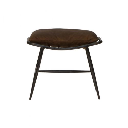 Ely Brown leather Footstool