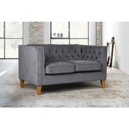 Florence Grey Velvet 2 Seater Sofa