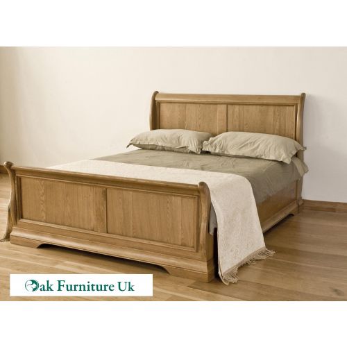 French Style Solid American Oak 5 King, Aspen King Size Sleigh Bed