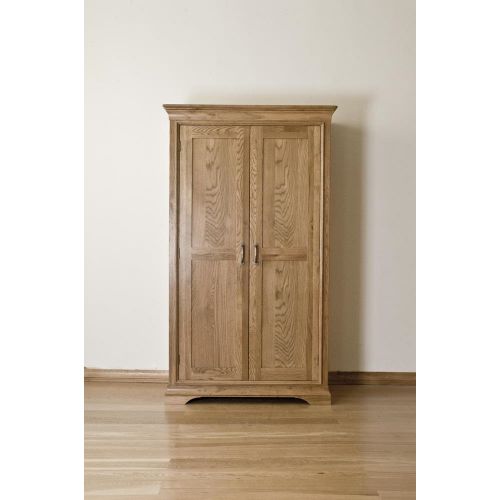 French Style Solid American White Oak Double Wardrobe