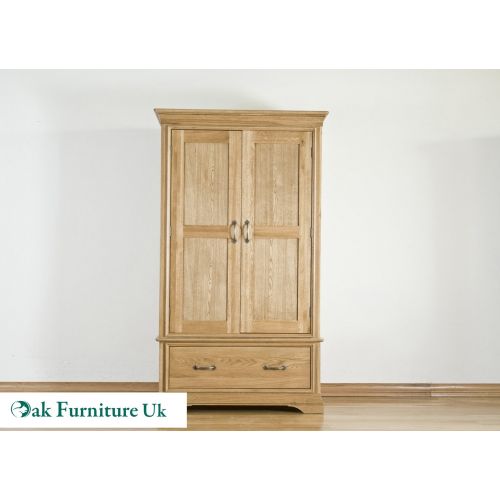 French Style Solid American White Oak Gents Wardrobe