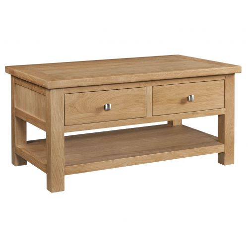 Grasmere Light Oak Coffee Table with Drawers