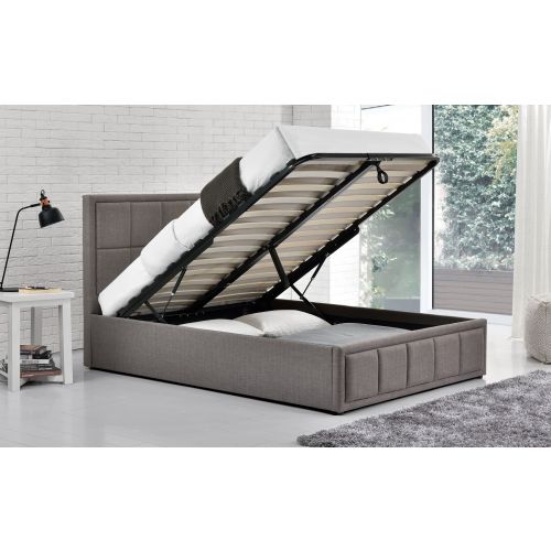 Hannover Grey Fabric Ottoman Bed 