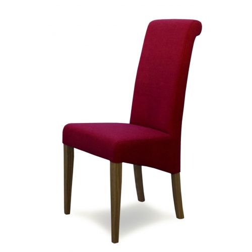 Italia Lipstick Red Fabric Dining Chair