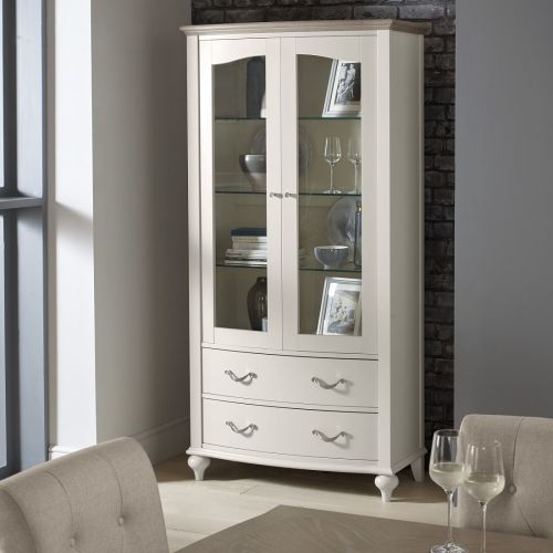 Montreux Grey Washed Oak & Soft Grey Painted Display Cabinet - Montreux Furniture
