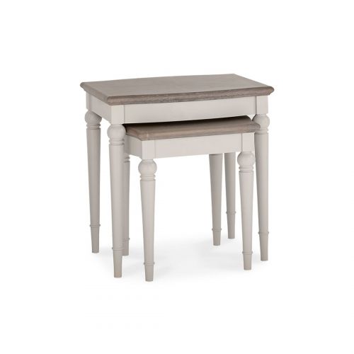 Montreux Grey Washed Oak & Soft Grey Painted Nest of Tables - Montreux Furniture