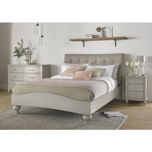 Montreux Urban Grey Painted Upholstered Vertical Stitch King Size Bed - Montreux Furniture