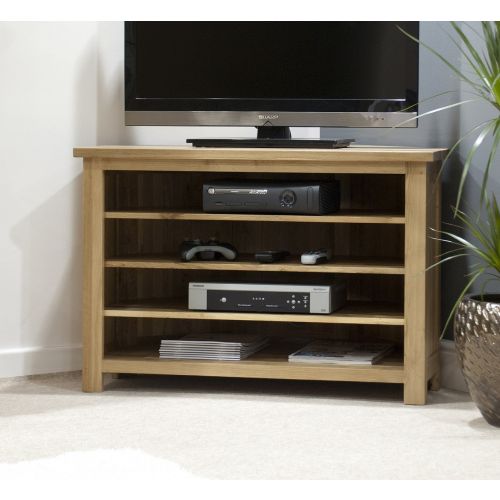 Opus Solid Oak Corner TV Cabinet.