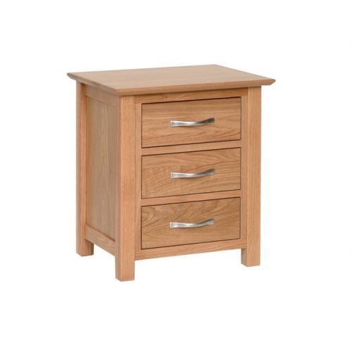 Oxford Contemporary Oak 3 Drawer Bedside Chest