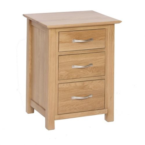 Oxford Contemporary Oak 3 Drawer High Bedside Chest