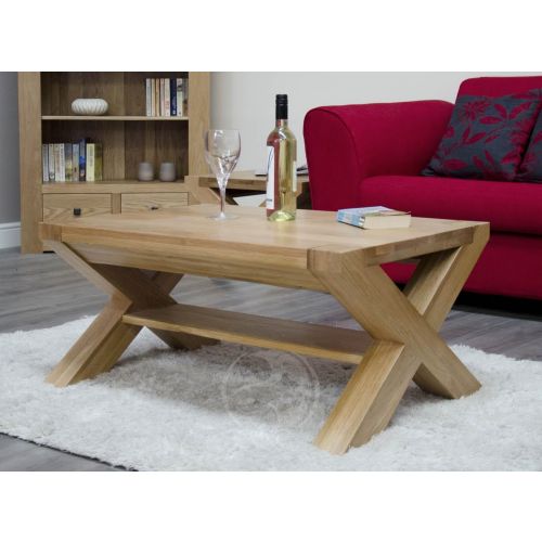 Trend Solid Oak 3x2 X Leg Coffee Table