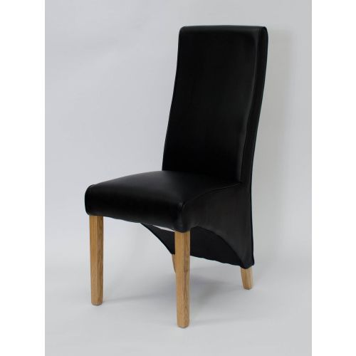 Wave Black Leather Dining Chair
