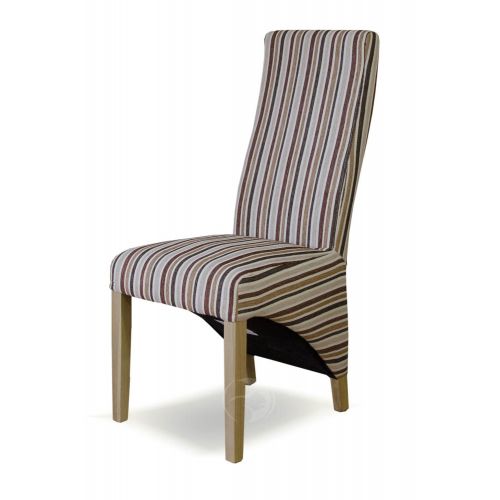 Wave Royal Striped Fabric Dining Chair