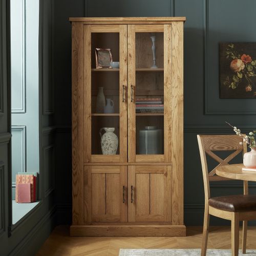 Westbury Rustic Oak Display Cabinet - Westbury Furniture
