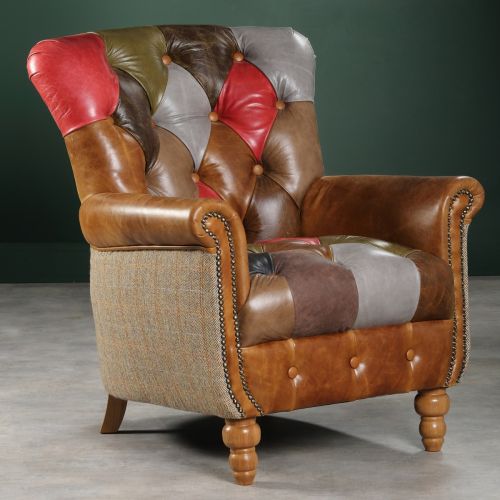 Alderley Leather Patchwork Armchair - Vintage Chair