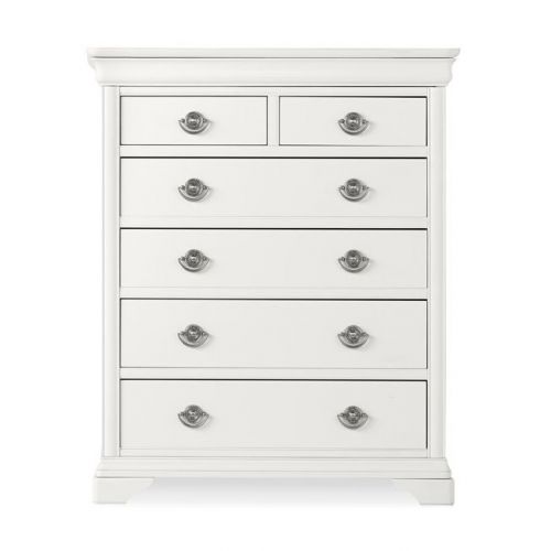 Chantilly White French Style 6 Drawer Chest