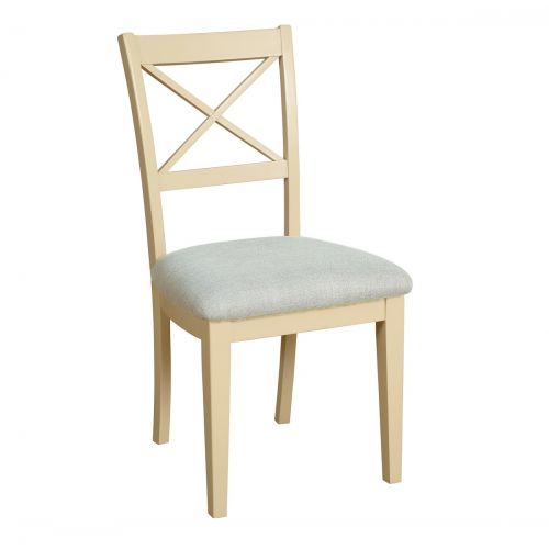 Country Oak and Painted Cross Back Dining Chair