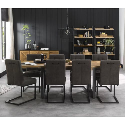 Indus Rustic Oak Extending Dining Table - 6-8 Seater