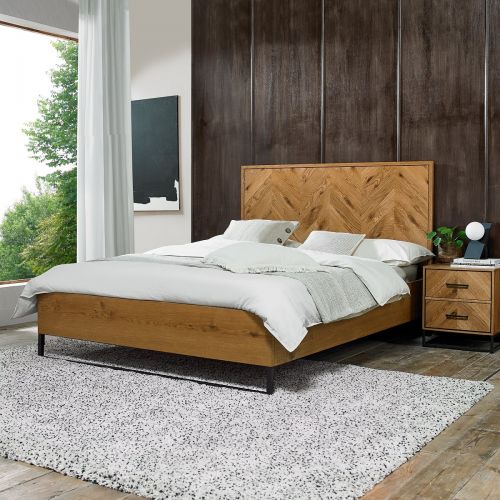 Riva Rustic Oak King Size Bed