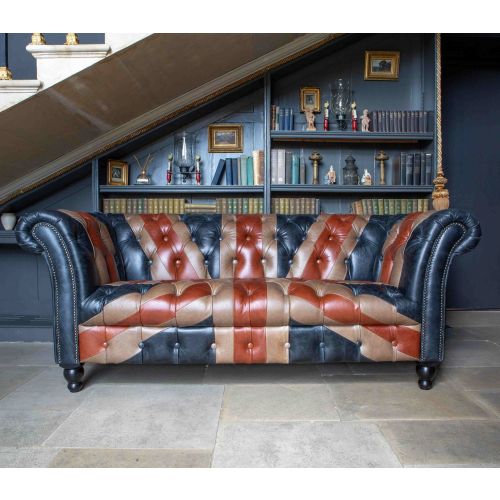 Union Jack Sofa - Leather 2 Seater Chesterfield