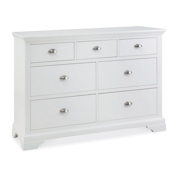 Hampstead White 7 Drawer Wide Chest