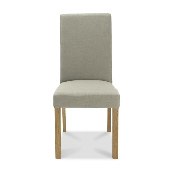 Parker Light Oak Square Back Dining Chair - Silver Grey Fabric (Pair)