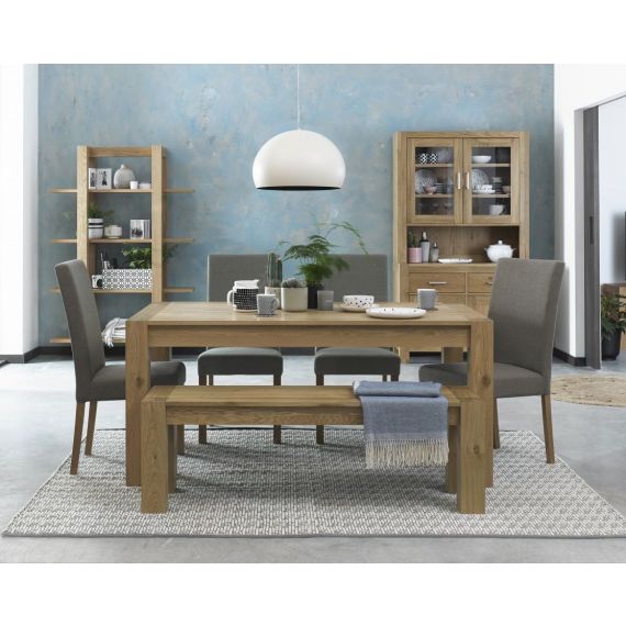 Turin Light Oak Fixed Top Dining Table