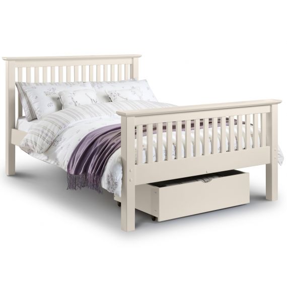 Aspen White High Foot End 4' 6" Double Bed