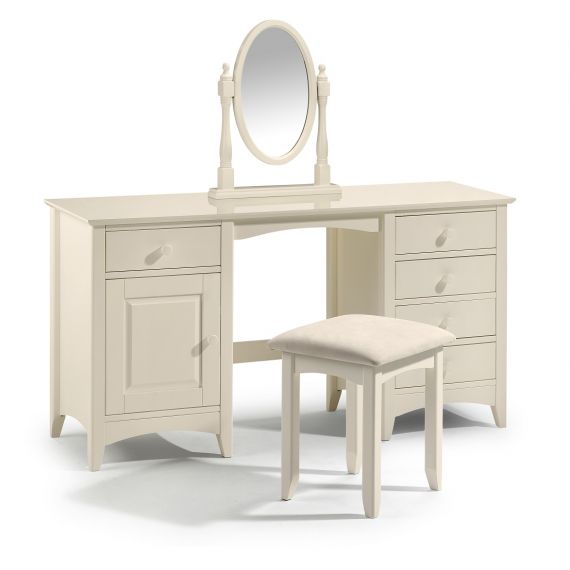 Aspen White Twin Pedestal Dressing Table