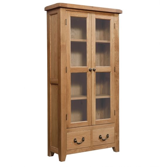 Buttermere Light Oak Display Cabinet with Drawers