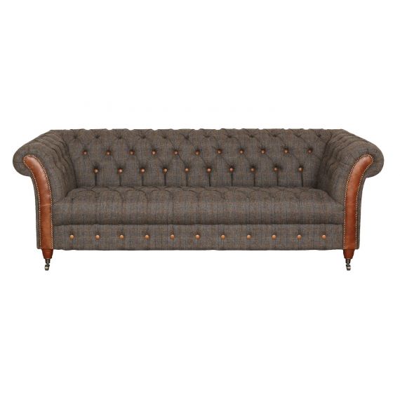 Chester Club 3 Seater Sofa Harris Tweed Fast Track
