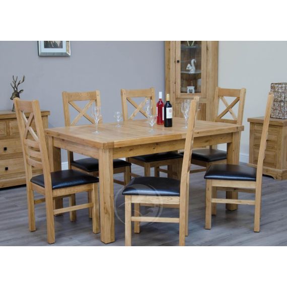 Coniston Rustic Solid Oak Extending Dining Table