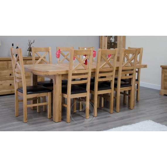 Coniston Rustic Solid Oak Large Extending Dining Table