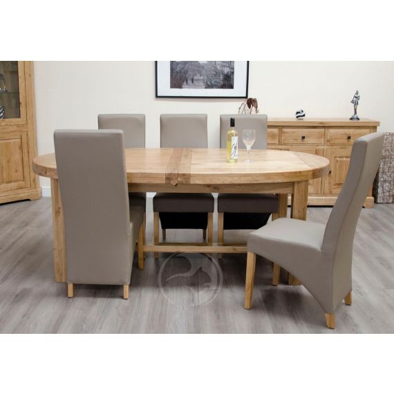 Coniston Rustic Solid Oak Large Oval Extending Dining Table