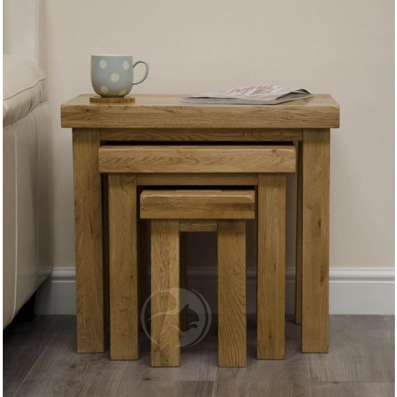 Coniston Rustic Solid Oak Nest of Tables