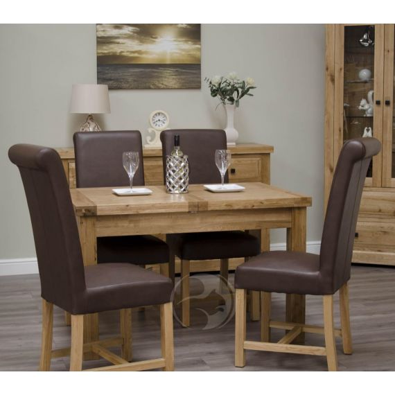 Coniston Rustic Solid Oak Small Extending Dining Table