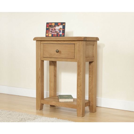 Cotswold Rustic Light Oak Small Console Table