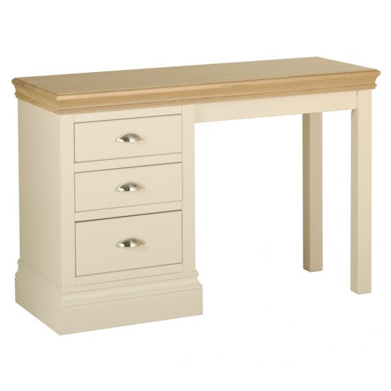 Country Oak and Painted Single Pedestal Dressing Table