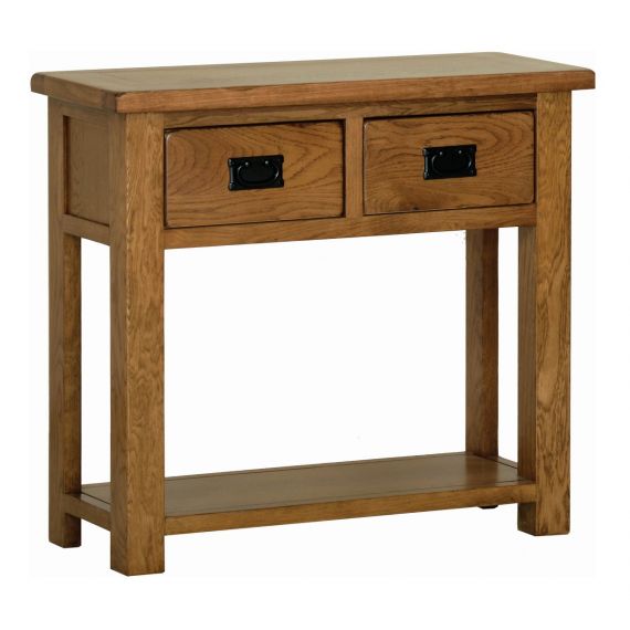 Edinburgh Rustic Oak 2 Drawer Console Table