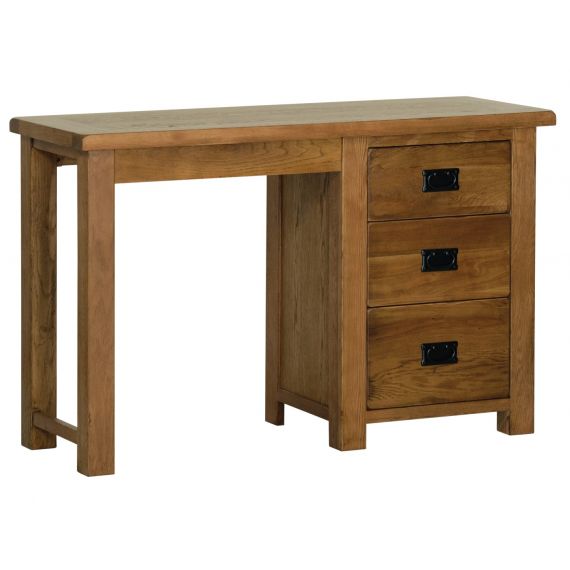 Edinburgh Rustic Oak Single Pedestal Dressing Table
