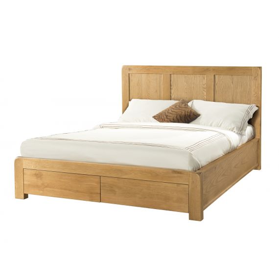 Fairfield Oak 4ft6 Double Bed Frame with 2 Drawers