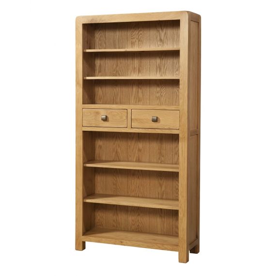 Fairfield Oak Tall Bookcase with 2 Drawers