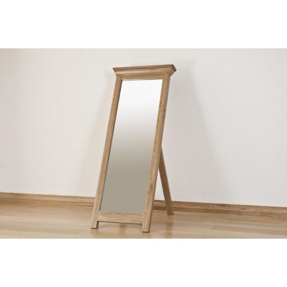 French Style Solid American White Oak Floor Standing Cheval Mirror